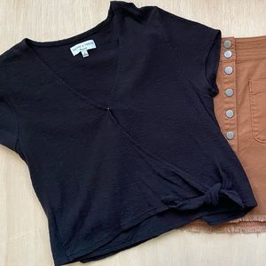 Madewell texture & thread black wrap top